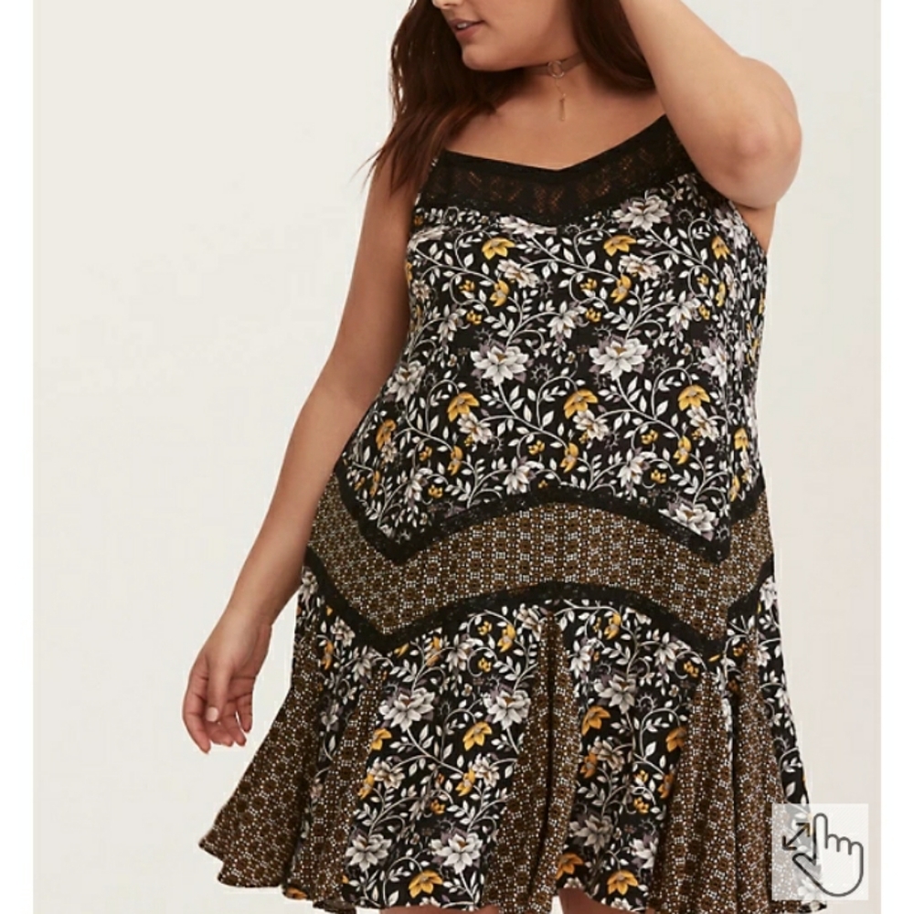 TORRID Mixed Floral Boho Cami Dress Size 3